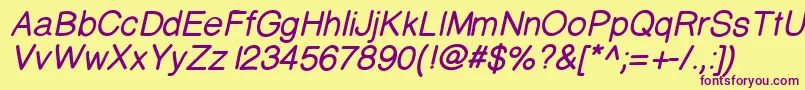 Prinsesstartabolditalicdemo Font – Purple Fonts on Yellow Background