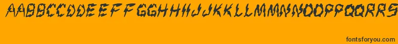 Creep-Schriftart – Schwarze Schriften auf orangefarbenem Hintergrund