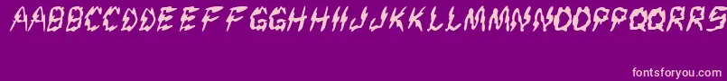 Creep-Schriftart – Rosa Schriften auf violettem Hintergrund