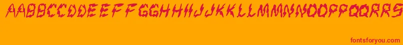 フォントCreep – オレンジの背景に赤い文字