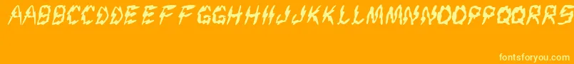 Creep-Schriftart – Gelbe Schriften auf orangefarbenem Hintergrund