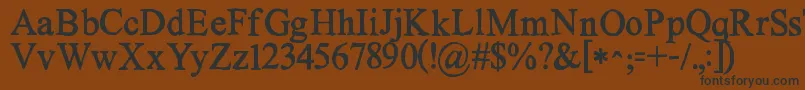 フォントKgnoregretssolid – 黒い文字が茶色の背景にあります