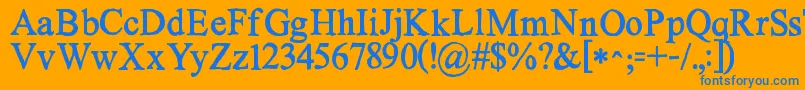 Шрифт Kgnoregretssolid – синие шрифты на оранжевом фоне