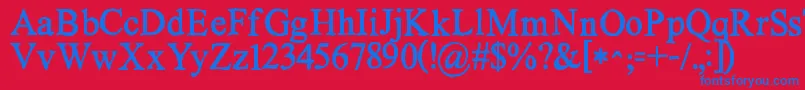 フォントKgnoregretssolid – 赤い背景に青い文字