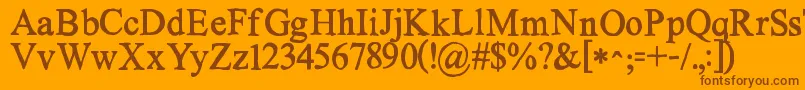 Czcionka Kgnoregretssolid – brązowe czcionki na pomarańczowym tle