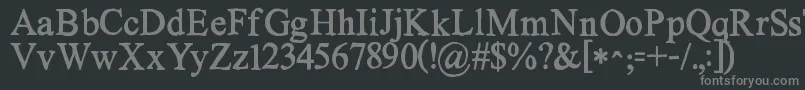フォントKgnoregretssolid – 黒い背景に灰色の文字