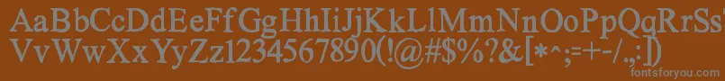 フォントKgnoregretssolid – 茶色の背景に灰色の文字