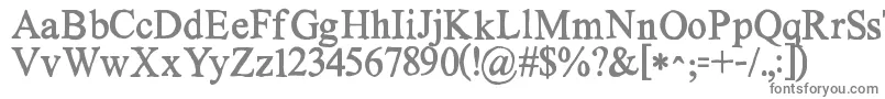 Kgnoregretssolid-fontti – harmaat kirjasimet valkoisella taustalla