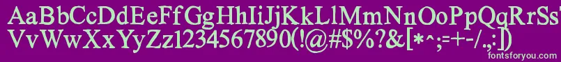 Kgnoregretssolid Font – Green Fonts on Purple Background