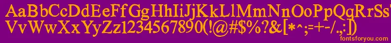 Kgnoregretssolid Font – Orange Fonts on Purple Background