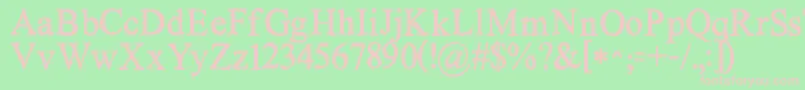 Kgnoregretssolid-Schriftart – Rosa Schriften auf grünem Hintergrund