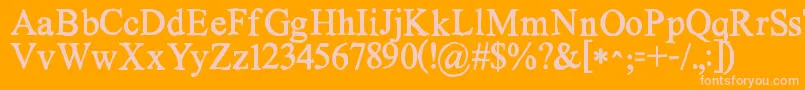 フォントKgnoregretssolid – オレンジの背景にピンクのフォント