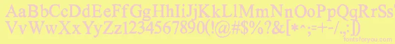 Kgnoregretssolid-Schriftart – Rosa Schriften auf gelbem Hintergrund