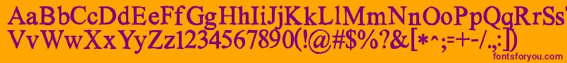 Kgnoregretssolid-Schriftart – Violette Schriften auf orangefarbenem Hintergrund