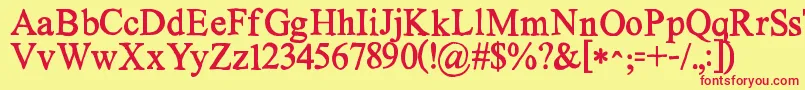 Kgnoregretssolid-Schriftart – Rote Schriften auf gelbem Hintergrund