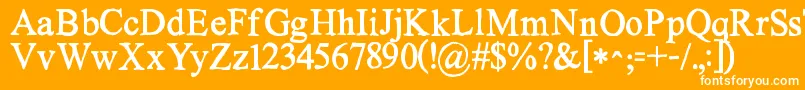 Fonte Kgnoregretssolid – fontes brancas em um fundo laranja