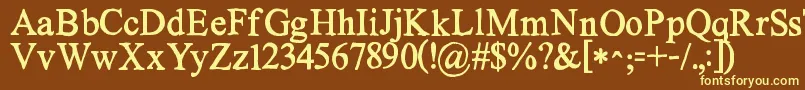 Kgnoregretssolid Font – Yellow Fonts on Brown Background