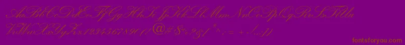 Kuenstlerscriptltstd2bold-Schriftart – Braune Schriften auf violettem Hintergrund