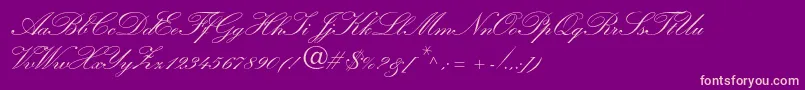 Kuenstlerscriptltstd2bold-Schriftart – Rosa Schriften auf violettem Hintergrund