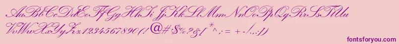 Kuenstlerscriptltstd2bold Font – Purple Fonts on Pink Background