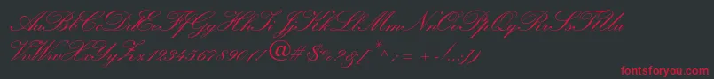 Kuenstlerscriptltstd2bold Font – Red Fonts on Black Background