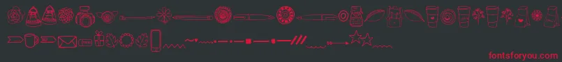 Fonte MaggieMaeDoodles – fontes vermelhas em um fundo preto