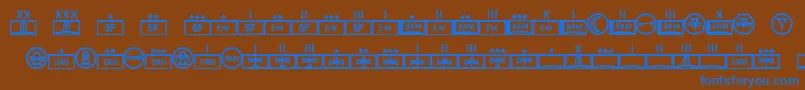 Fonte EsriMilred01 – fontes azuis em um fundo marrom