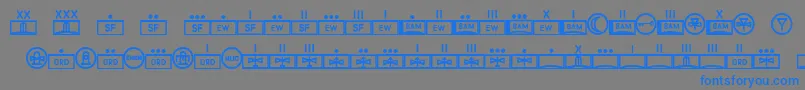 フォントEsriMilred01 – 灰色の背景に青い文字