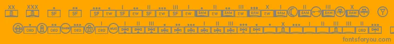 fuente EsriMilred01 – Fuentes Grises Sobre Fondo Naranja