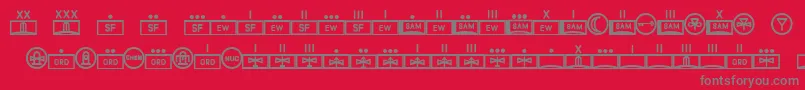 Fonte EsriMilred01 – fontes cinzas em um fundo vermelho