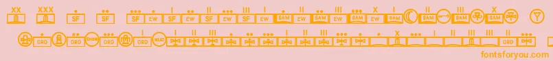 fuente EsriMilred01 – Fuentes Naranjas Sobre Fondo Rosa