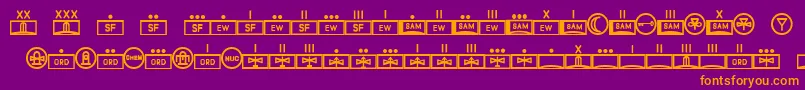 fuente EsriMilred01 – Fuentes Naranjas Sobre Fondo Morado