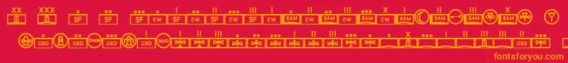 Fonte EsriMilred01 – fontes laranjas em um fundo vermelho