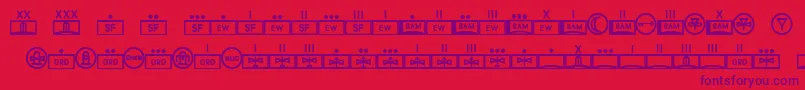 Fonte EsriMilred01 – fontes roxas em um fundo vermelho