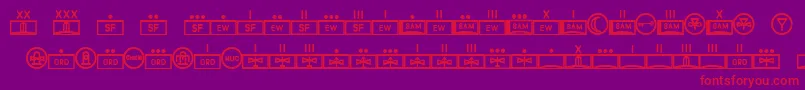 Czcionka EsriMilred01 – czerwone czcionki na fioletowym tle