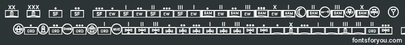 フォントEsriMilred01 – 黒い背景に白い文字