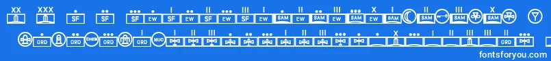 fuente EsriMilred01 – Fuentes Blancas Sobre Fondo Azul