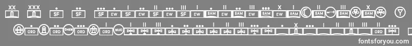 フォントEsriMilred01 – 灰色の背景に白い文字