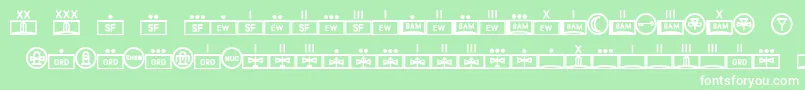 Fonte EsriMilred01 – fontes brancas em um fundo verde