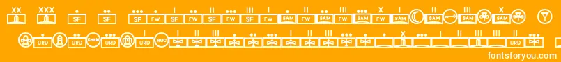 Fonte EsriMilred01 – fontes brancas em um fundo laranja