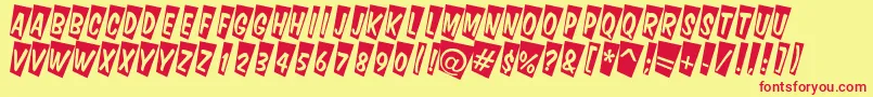 DominotitulcmtwRegular Font – Red Fonts on Yellow Background