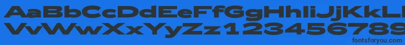 Zeppelin53Bold-fontti – mustat fontit sinisellä taustalla