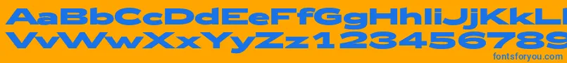 Zeppelin53Bold Font – Blue Fonts on Orange Background