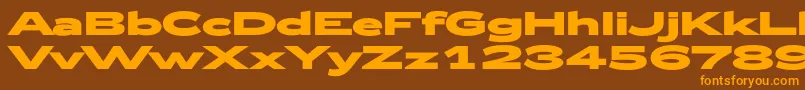 Weitere Informationen zur Zeppelin53Bold-Schriftart Zeppelin53Bold-Schriftart – Orangefarbene Schriften auf braunem Hintergrund