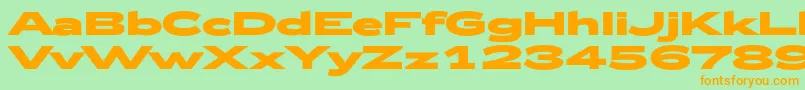 Zeppelin53Bold-Schriftart – Orangefarbene Schriften auf grünem Hintergrund