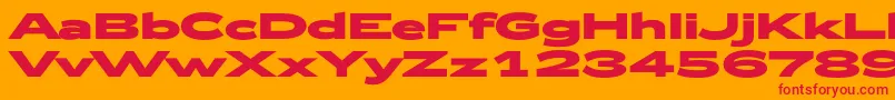 フォントZeppelin53Bold – オレンジの背景に赤い文字