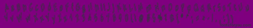 TipMeCheapy-Schriftart – Schwarze Schriften auf violettem Hintergrund