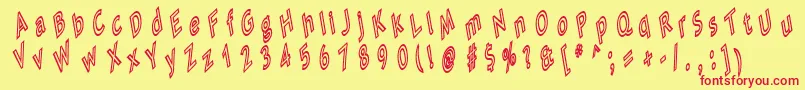 TipMeCheapy Font – Red Fonts on Yellow Background