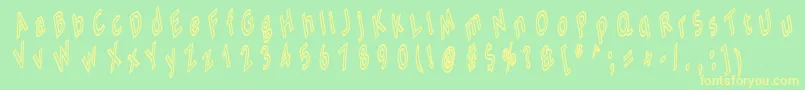 TipMeCheapy Font – Yellow Fonts on Green Background