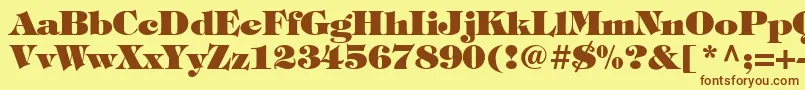 Timpaniheavy Font – Brown Fonts on Yellow Background